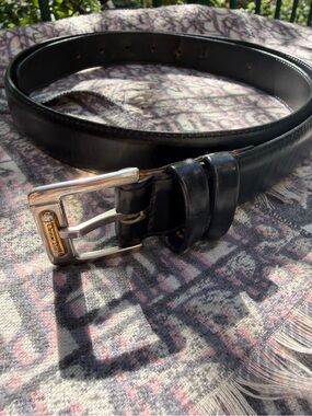 Christian Dior Black Leather Belt - vintage 90s